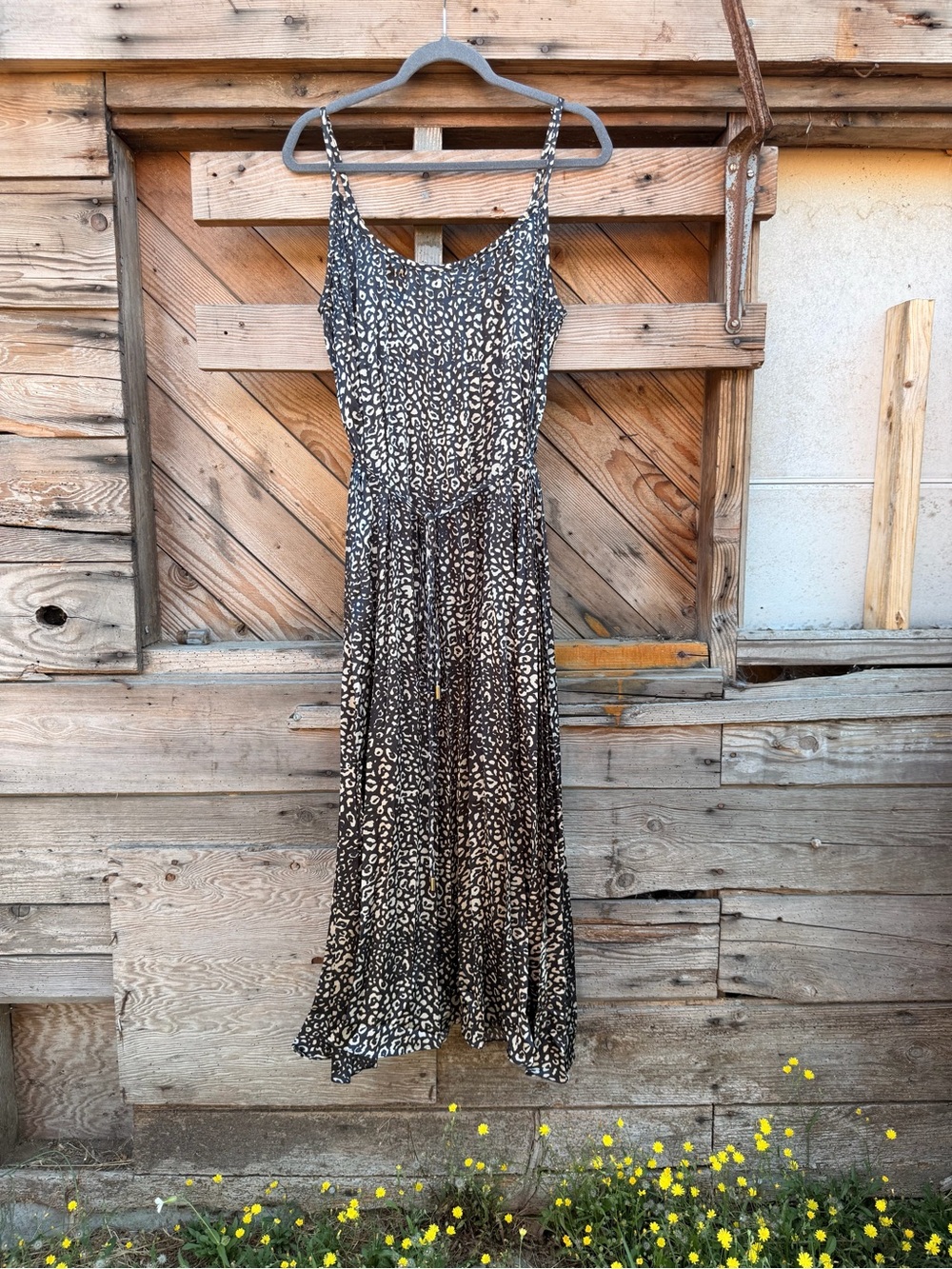 bishop + young Black and Cream Leopard Maxi Slip Dress - Picture 2 of 6